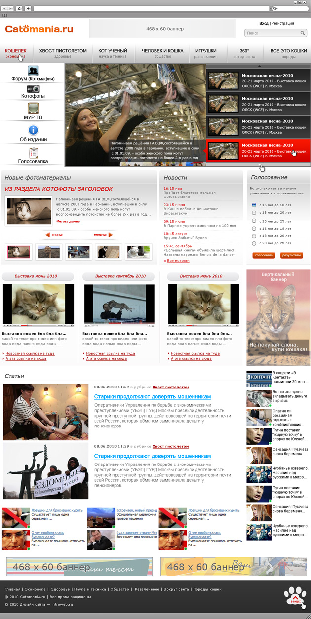 Информационный портал "Котомания". Создание информационного ресурса о кошках
