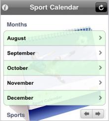 Спортивный календарь для iPhone от Introweb